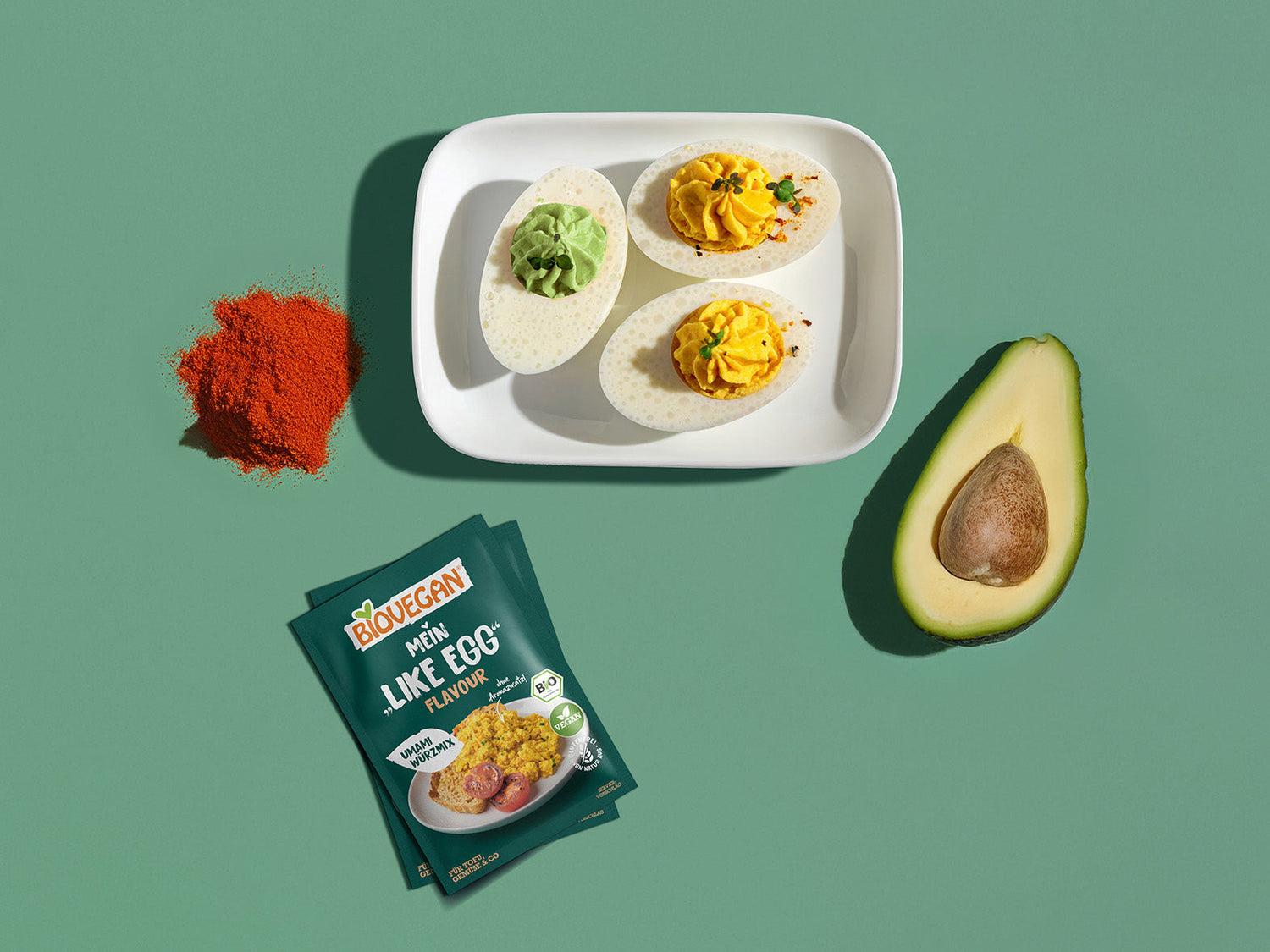Vegane gefüllte Eier