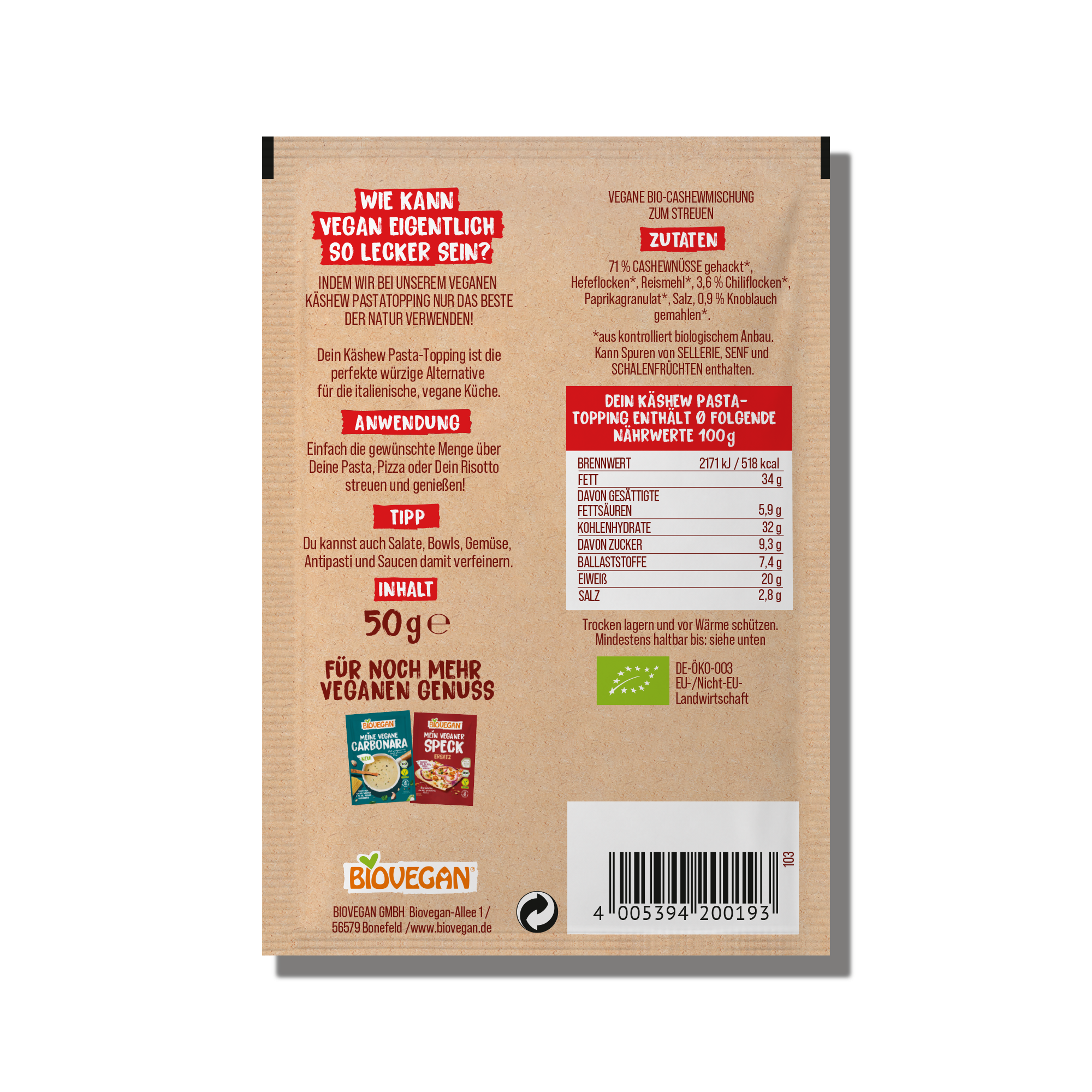 Käshew Pasta-Topping – Chili-Knoblauch