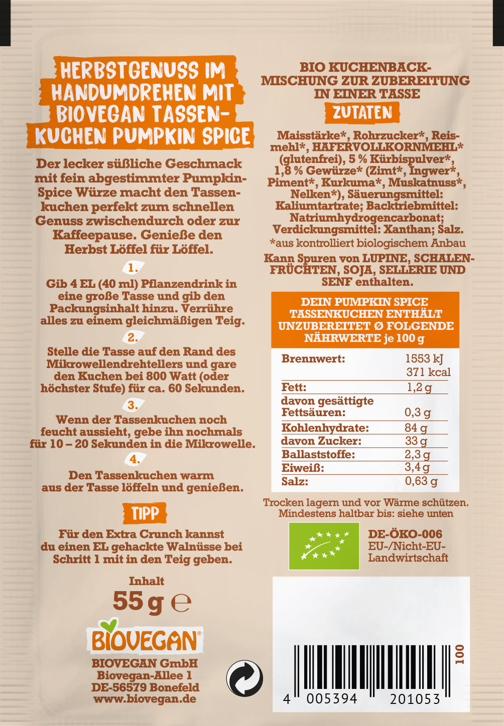 Tassenkuchen - Pumpkin Spice