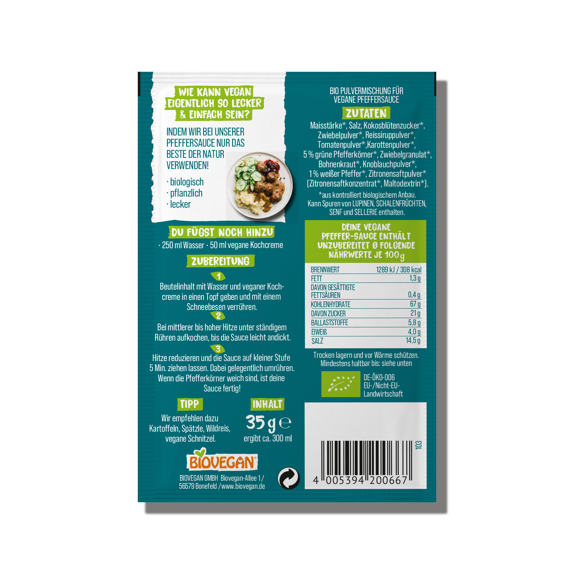 Vegane Pfeffer Sauce