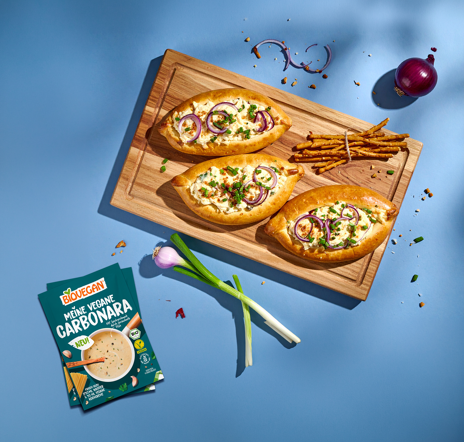 Flammkuchen Laugenstangen á la Carbonara