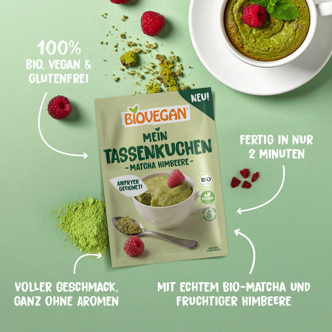 Tassenkuchen - Matcha Himbeere