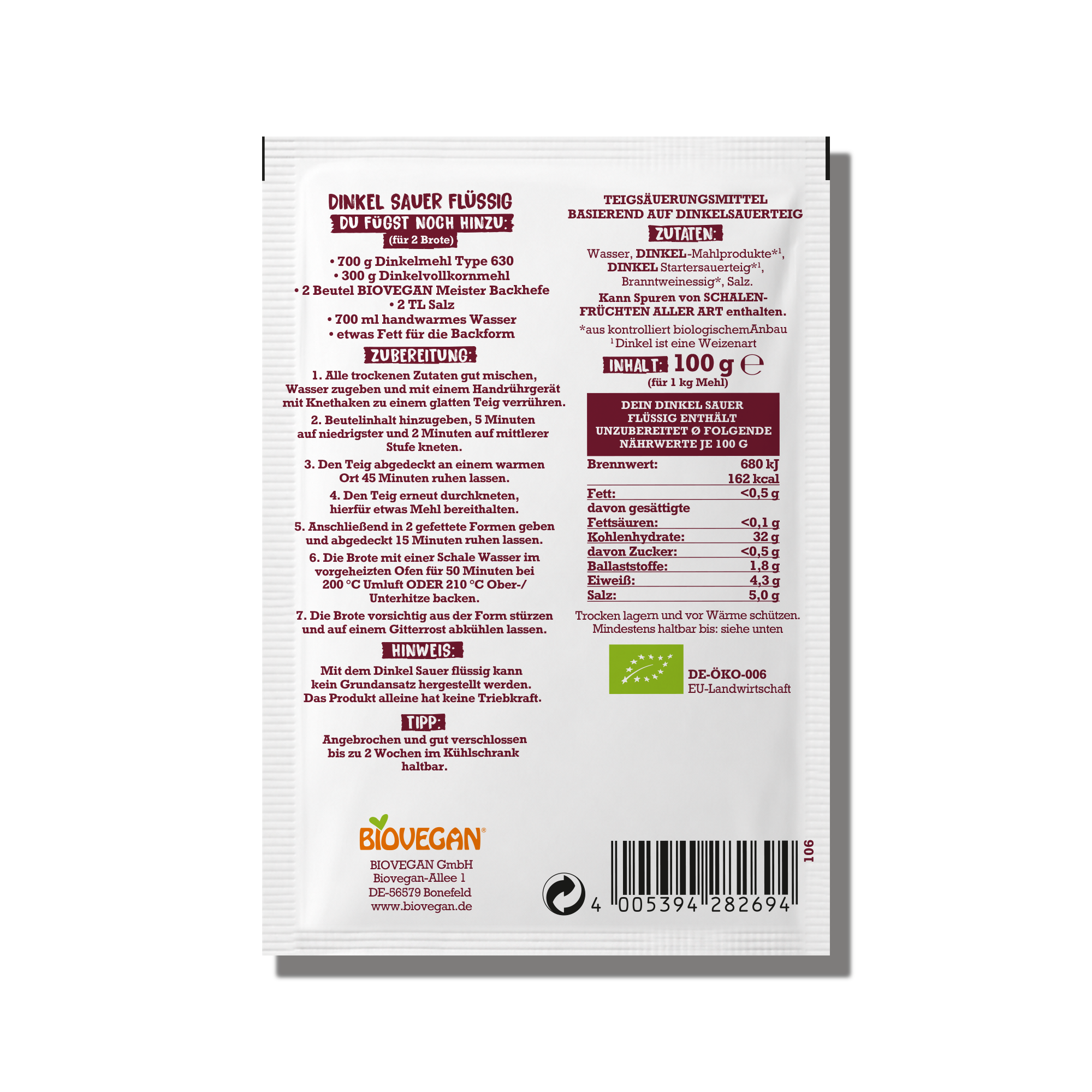 Dinkel Sauerteig flüssig