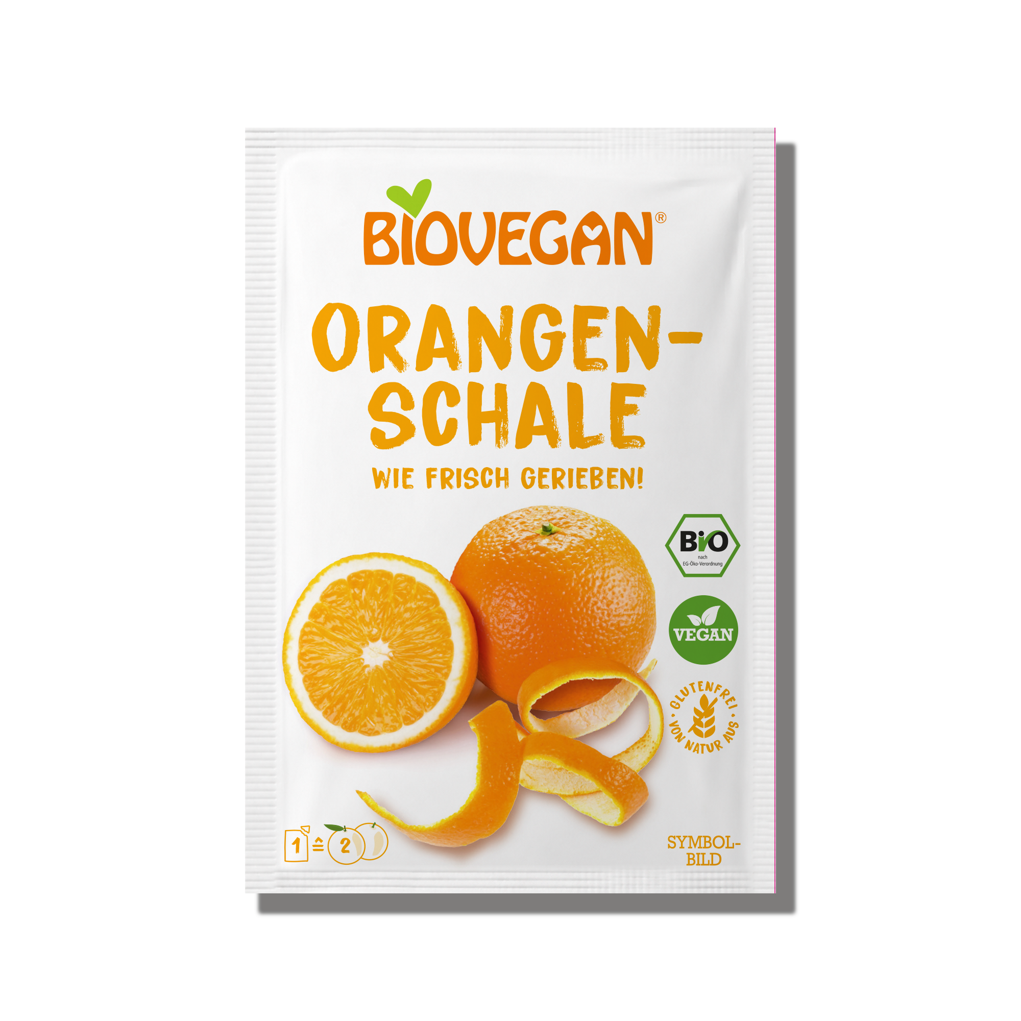 Orangenschale gerieben