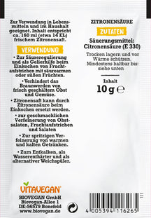 Zitronensäure, konventionell, VITAVEGAN